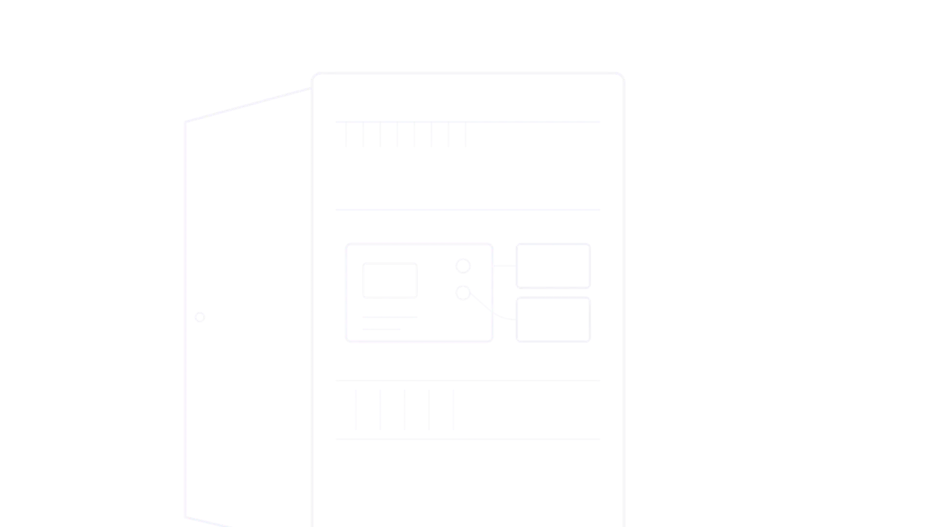 Technische lijntekening van een liftbesturing